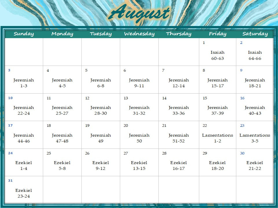 Bible Challenge August 2025